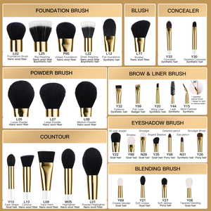 <span class=keywords><strong>Brochas</strong></span> <span class=keywords><strong>De</strong></span> Maquillaje multifuncionales <span class=keywords><strong>De</strong></span> lujo <span class=keywords><strong>De</strong></span> oro blanco <span class=keywords><strong>Brochas</strong></span> <span class=keywords><strong>De</strong></span> Maquillaje Natural Goat Pony Hair Face Brush Set Private Label - Product Image 2