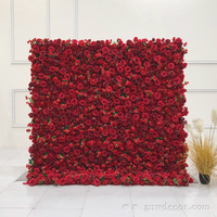 Mur de fleurs artificielles en soie pour décoration de mariage, toile de fond rose, décoration murale de mariage, fournitures de mariage en gros sur mesure