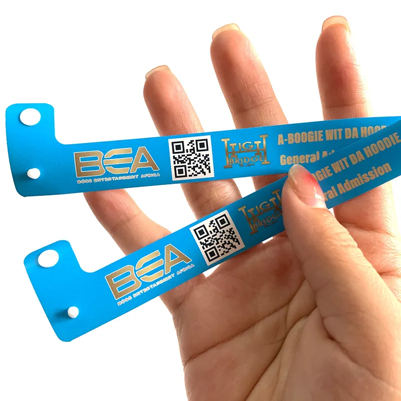 Hochwertige individualisierte wasserdichte Identifikationsarmbänder Schwimmen Armbänder bedruckbares Vinyl-Armband Kunststoff-Ticket