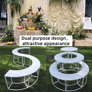 Romantique mariage props gâteau en métal et table de dessert 3 niveaux présentoir démontable pour la décoration de scène - Product Image 2