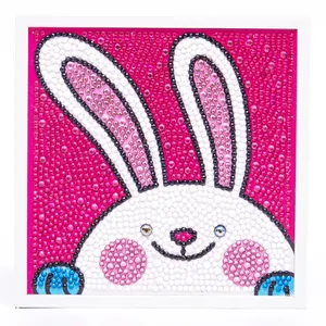 Factory Wholesale 5D Animal Children Diamond Painting Kit Cartoon Rabbit For Kids Beginner