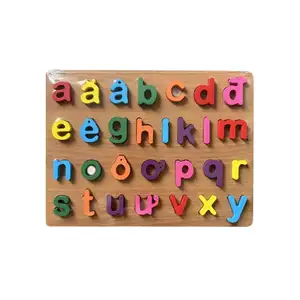 Juegos mentales educativos para edades tempranas, rompecabezas Montessori, letras de madera árabes, alfabeto cognitivo, juguetes para niños, tablero de rompecabezas de madera 3D