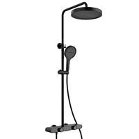 Ensemble de douche et baignoire carré en laiton noir/gris anthracite pour maison de luxe contemporaine