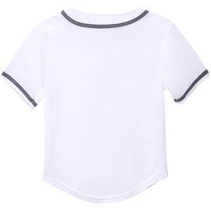 Babyhealthy Kids Baseball Jersey <b>Button</b> Down Breathable Sport Shirt Unisex Boys Girls - Product Image 3