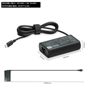 Universal Laptop Charger 65W USB Type C Laptops AC Power Adapter For Lenovo Thinkpad/Yoga Chromebook Asus Samsung Acer Google