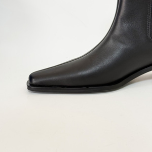 <span class=keywords><strong>Botines</strong></span> Chelsea de <span class=keywords><strong>Piel</strong></span> Auténtica de Alta Calidad, Personalizados, Estilo Coreano, Sin Cordones, Punta Cuadrada, Tacón Grueso, para <span class=keywords><strong>Mujer</strong></span> - Product Image 4