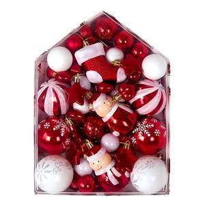 Nouvelle <span class=keywords><strong>boule</strong></span> de noël 72 pièces peint boîte de papier de forme spéciale 3-6cm ensemble décoration de noël pendentif <span class=keywords><strong>boule</strong></span> galvanisée - Product Image 1