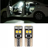 2/10 Stück Superhelle T10 W5W LED-Glühbirne Canbus Fehlerfrei 12V 3030-6SMD 6500K Weiß Auto-Innenbeleuchtung für Kofferraum, Handschuhfach und Türen