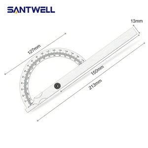 Règle d'angle universelle en acier inoxydable à double bras 0-180° °   Outil de mesure carré réglable pour le travail du bois - Product Image 5