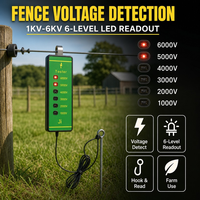 Testeur de clôture électrique étanche IP56 Imhoo, 6 lampes néon, lecture de tension 10KV pour clôtures de bétail agricole, sans batterie