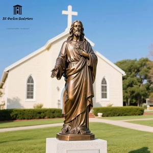 Artesanía Metálica de Bronce Personalizada de Jesús a Tamaño Real para Decoración Cristiana de Iglesias al Aire Libre JZ-B-Y-214 Bronce a Tamaño Real Ideal - Product Image 5