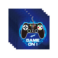 Blaues Gamepad Geburtstagsparty-Zubehör Einweg-Tischgeschirr Gamepad Pappteller Servietten Banner Tischdecke Geburtstagsparty-Dekoration