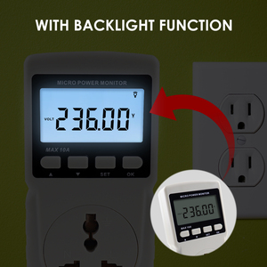 Medidor de Consumo de Energía, Diseño de Enchufe, Pantalla LCD, Función de Alarma, Medidor de Potencia Digital para Escuelas y Fábricas - Product Image 3