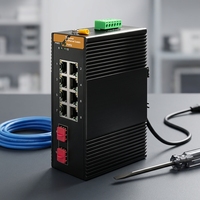 Switch industriel non géré 10 ports RJ45 Gigabit 20 Gbit/s IP40 anti-surtension Full-Duplex/Half-Duplex pour contrôle des tunnels et gares ferroviaires SH