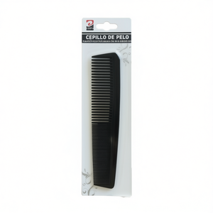 Flat Comb For Baby Hair Care And Styling 120mm Black Plastic With Fine Teeth - Product Image 1