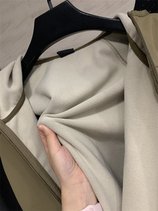 Top grade versione autunno moda <span class=keywords><strong>uomo</strong></span> calda a prova di vento fodera in pile con cappuccio logo personalizzato esterno impermeabile impermeabile <span class=keywords><strong>trench</strong></span> - Product Image 6