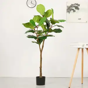 Wohnkultur Beste fast natürliche künstliche Topf grüne Lyrata Pflanzen künstliche Bonsai gefälschte Geige Blatt Banyan Baum