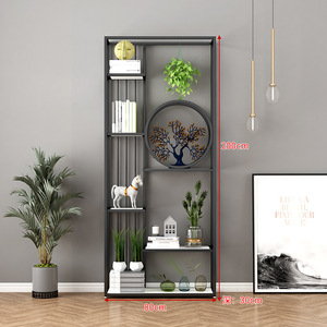 Chinese-style office partition floor-standing storage rack Nordic minimalist display stand product for living room entrance - Product Image 2
