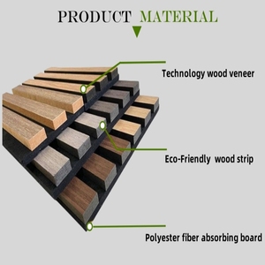 Panneaux acoustiques en bois à lattes cannelées, panneau absorbant le son pour les murs d'entrepôts extérieurs, panneau mural insonorisant résistant aux intempéries - Product Image 6