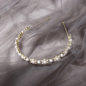 Delicada perla dorada <span class=keywords><strong>Bandeau</strong></span> Cheveux Femm lazos para el cabello de lujo elegante forma de flor diadema para niñas Fashional Vintage bandas para el cabello - Product Image 5
