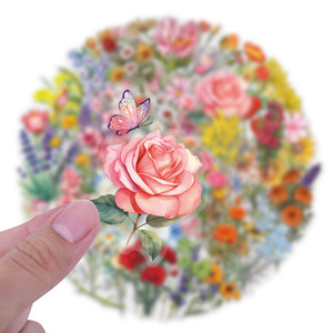 Pack de Matériaux Autocollants Floraux Transparents - Série Originale <span class=keywords><strong>Secret</strong></span> Langue <span class=keywords><strong>des</strong></span> <span class=keywords><strong>Fleurs</strong></span> Sauvages - Autocollants Imperméables <span class=keywords><strong>Fleurs</strong></span> et Plantes - Product Image 3