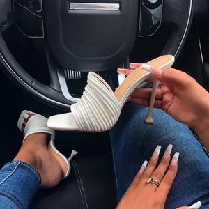 Sandali Estivi da Donna con Tacco Alto e Sottile, Punta Quadrata, Scarpe da Cerimonia, Cinturino alla Caviglia, Sandali Sexy con Tacco Alto - Product Image 1