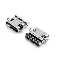 Fabricante OEM ODM, Precio de Fábrica, Conector USB C de 24 Pines AK Electronics, Receptáculo Empotrado de 0.8mm para Montaje en PCB SMT, Conector USB para Carga y Datos