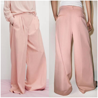 Pantalon de Costume Formel Ample et Élégant pour Femme, Coupe Classique, Couleur Unie, Effet Drapé, Jambe Large Ballon, Personnalisable OEM