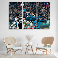 Cristiano Ronaldo Art Deco Panel Gedrucktes Fußball-Poster für Heimdekoration SET aus 3 LEINWANDKUNSTWERKEN mit AUFHÄNGFUNKTION
