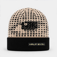 Bonnet d'hiver en acrylique jacquard pour le ski, avec logo personnalisable, patch en caoutchouc, bonnet tricoté à revers, fabricant ODM OEM