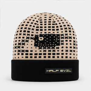 Cappello Invernale da Sci in Acrilico Jacquard con Logo Personalizzato, Berretto Lavorato <span class=keywords><strong>a</strong></span> Maglia con Risvolto, Produttore ODM OEM - Product Image 1