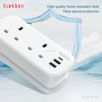 Earldom 3250w İngiliz Prizli Çoklu Priz, 2 Priz + 1 PD + 2 USB, 145CM Kablo, Ev Kullanımı İçin ES-SC34