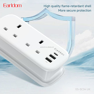ปลั๊กพ่วงอังกฤษ Earldom 3250w พร้อมเต้ารับ 2 ช่อง +1PD+2USB สายยาว 145 ซม. สำหรับใช้ในครัวเรือน รุ่น ES-SC34 - Product Image 2