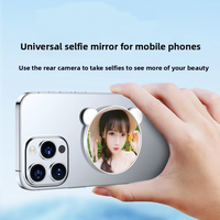 Support magnétique pour téléphone portable avec miroir selfie, outil auxiliaire haute définition pour caméra arrière, miroir de beauté portable
