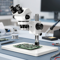 Microscope stéréoscopique binoculaire à zoom 3,5x-100x pour l'inspection de bijoux, la soudure de circuits imprimés et la réparation électronique