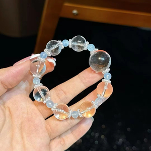 Creatividad Natural Pulido Feng Shui DIY Cristal blanco con <span class=keywords><strong>aguamarina</strong></span> <span class=keywords><strong>Accesorios</strong></span> de pulsera con cuentas unisex - Product Image 2