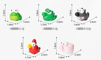 Figurine de coq aux grands yeux, poulet, grenouille, loup, cochon, coq, crocodile en résine, figurine de collection, animal de ferme Kawaii 3D, cadeaux pour enfants, vente en gros