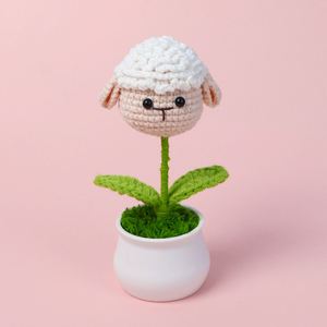 Mini Maceta de Ganchillo Hecha a Mano con Forma de Animal (Tigre, Oveja, Cerdo) para Decoración de Coche, Regalo de Navidad o Halloween - Product Image 2