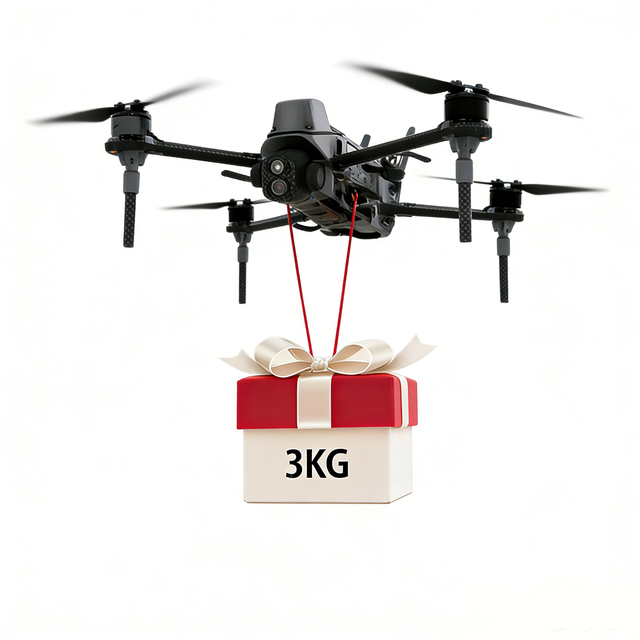 Commercial Surveying Drone 3KG Heavy Lift Long Flight Time RC Quadcopter 15KM Digital Image Transmission 3-Axis Gimbal Foldable