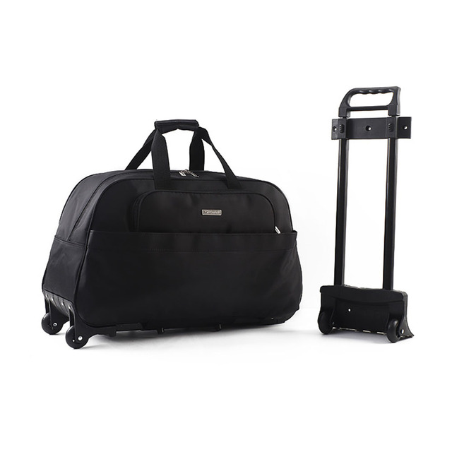 Custom Foldable Collapsible Lightweight Removable Weekender Wheels Rolling Luggage Trolley Duffel Bag