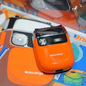 Uni orange Mini tragbarer Taschen rasierer Wasserdichte Nass-und Trocken rasierer Wiederauf ladbare Rasier maschine
