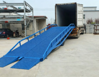 Rampe de chantier mobile réglable en hauteur, rampe de chantier portable pour le transfert de marchandises en camion ou conteneur