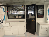 Catamaran à moteur 8,8 m, intérieur luxueux, cabine en aluminium, yacht sportif, moteur hors-bord, remorquable, bateau de pêche, soudé