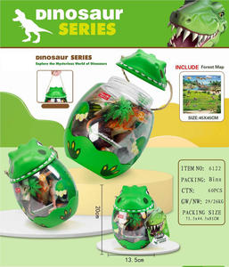 Juego de 16 figuras de dinosaurios de plástico con forma de huevo, juguetes de moda 2026 con figura de dinosaurio, árbol, volcán y roca - Product Image 4