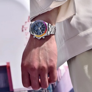 Montre sport PAGANI DESIGN PD-1644 avec lunette arc-en-ciel, montre à quartz pour homme, acier inoxydable, étanche 100 m, montre pour homme VK63, chronographe saphir - Product Image 5