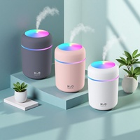 Mini humidificateur ultrasonique portable LED 300 ml, diffuseur d'huiles essentielles, contrôle tactile, ultra-silencieux <36 dB pour le bureau et la maison