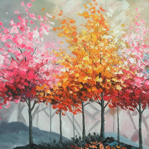 Large Wall Art Hand Painted Flowers Colorful Artwork Decorative Arts for Living Room Home Office Decor <b>Framed</b> Ready to Hang - Product Image 4