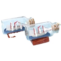Bateau pirate méditerranéen, bouteille à vœux, bateau à voile dans une bouteille à la dérive, micro-paysage, décoration nautique, accessoires de jardin féerique