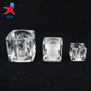 Lámpara colgante de cubo de hielo de cristal K9 cuadrado, pantalla de luz de mesa de alta calidad