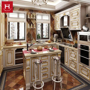 HAPPY HOUSES Australie Blanc Classique Meubles Îlot <span class=keywords><strong>De</strong></span> <span class=keywords><strong>Cuisine</strong></span> Armoires <span class=keywords><strong>De</strong></span> <span class=keywords><strong>Cuisine</strong></span> Complètes En Bois Massif Comptoirs En Marbre Noir - Product Image 2